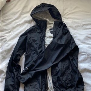black windbreaker